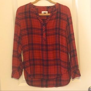 Universal Thread Red Black Plaid Flannel